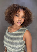 Peruvian Lace Front Wig - Water Wave - 12" Streaked 427